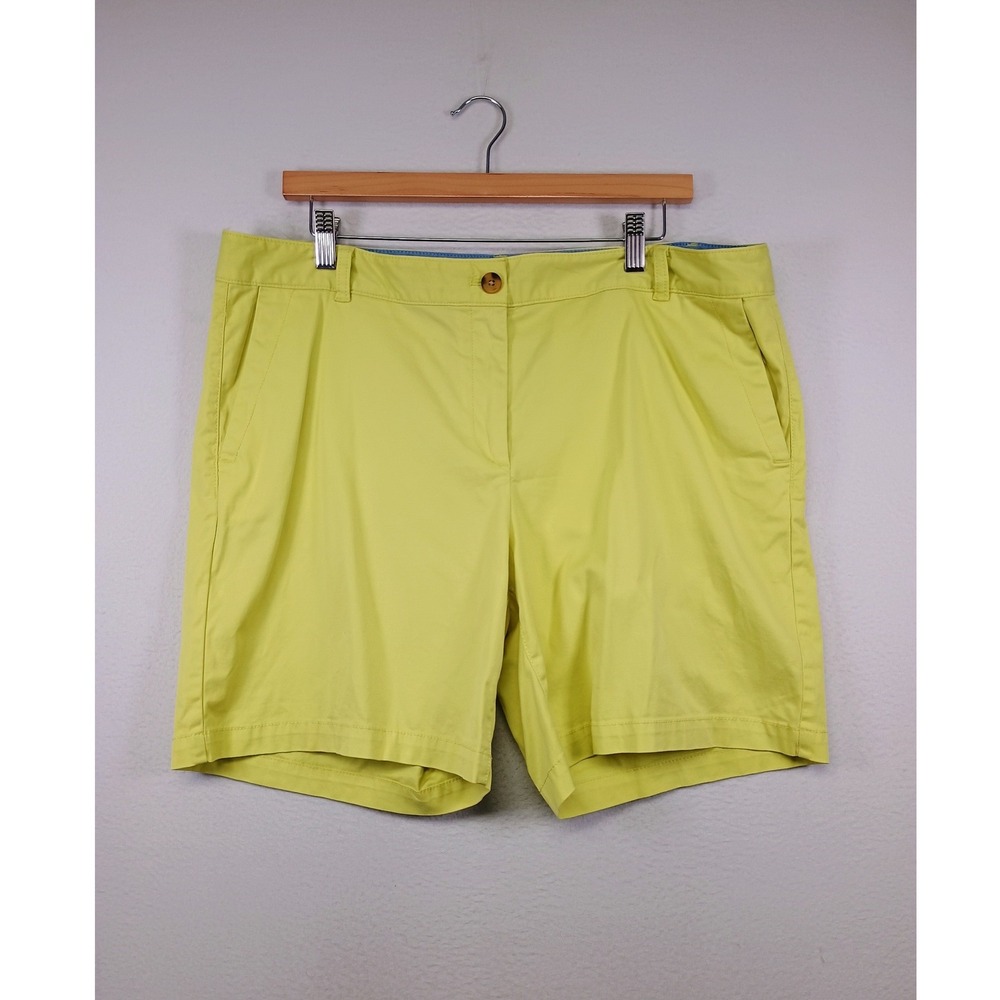 Preppy Summer Talbots Womens 16 Yellow The Weekend Chino Stretch Shorts